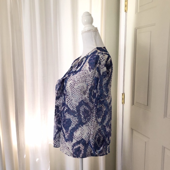 { RBL } Nordstrom Sheer Purple Ruffle Blouse - Picture 3 of 8